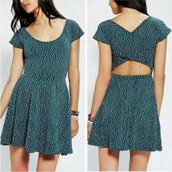 Urban Outfitters Dresses & Skirts - Urban Outfitters Turquoise Blue Wrap Flecked Cutout Midi Dress Women's Size M
